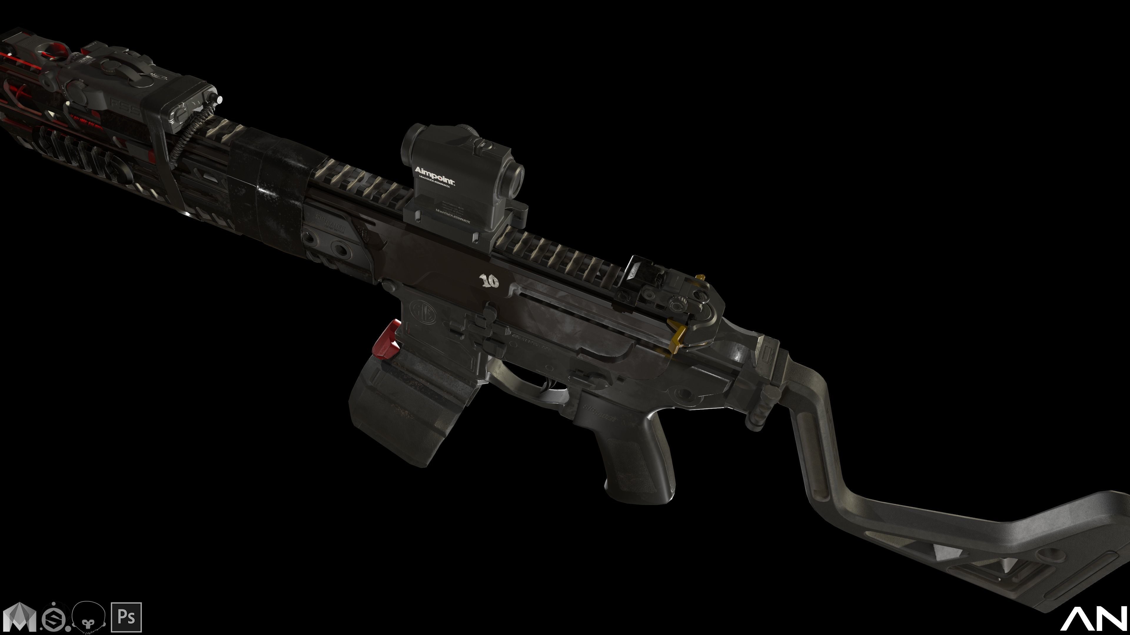 SIG MCX gen6 Low-poly 3D model_9