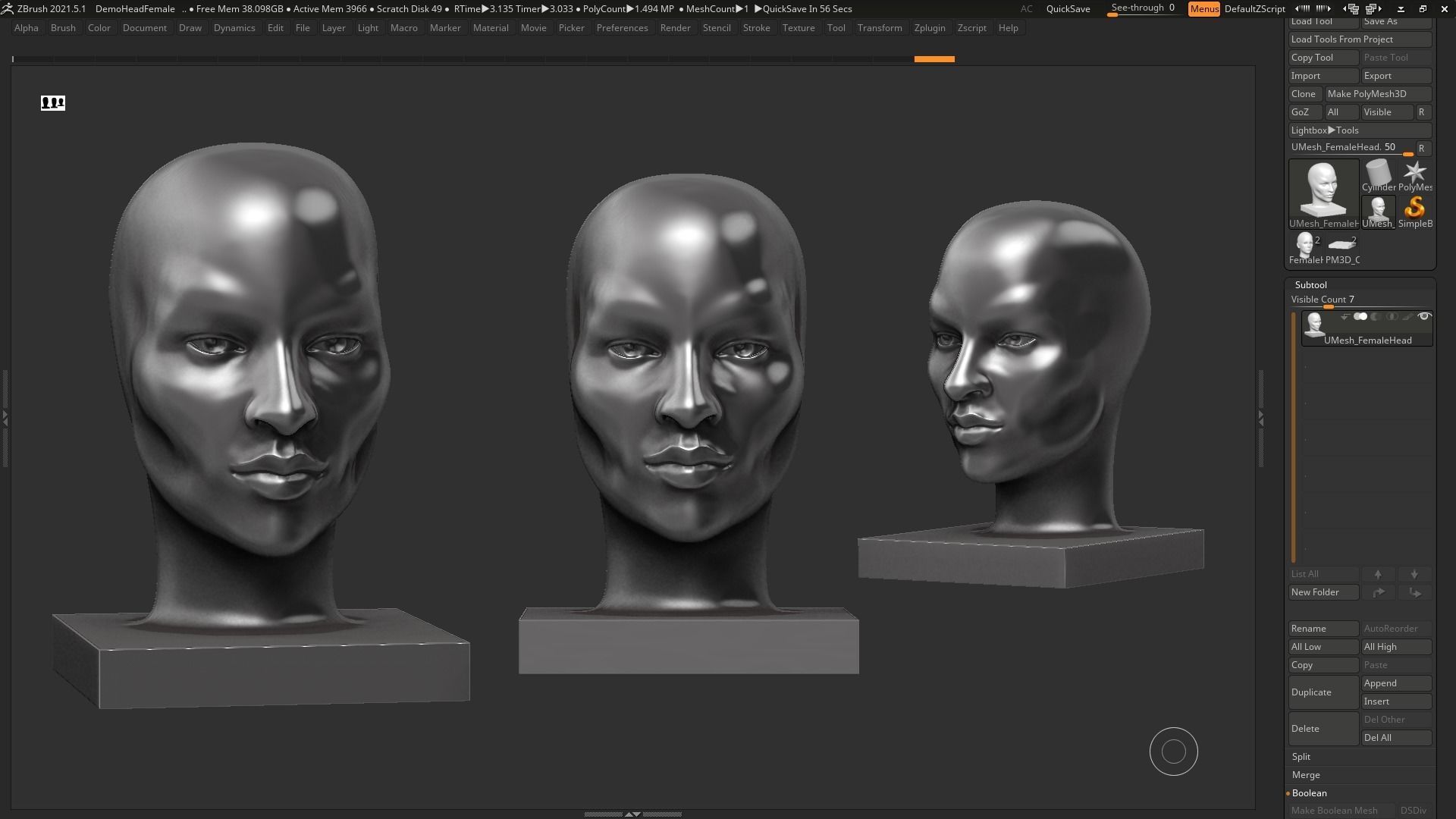 human woman head modern sculpture 3d print model 96 3D print model_4