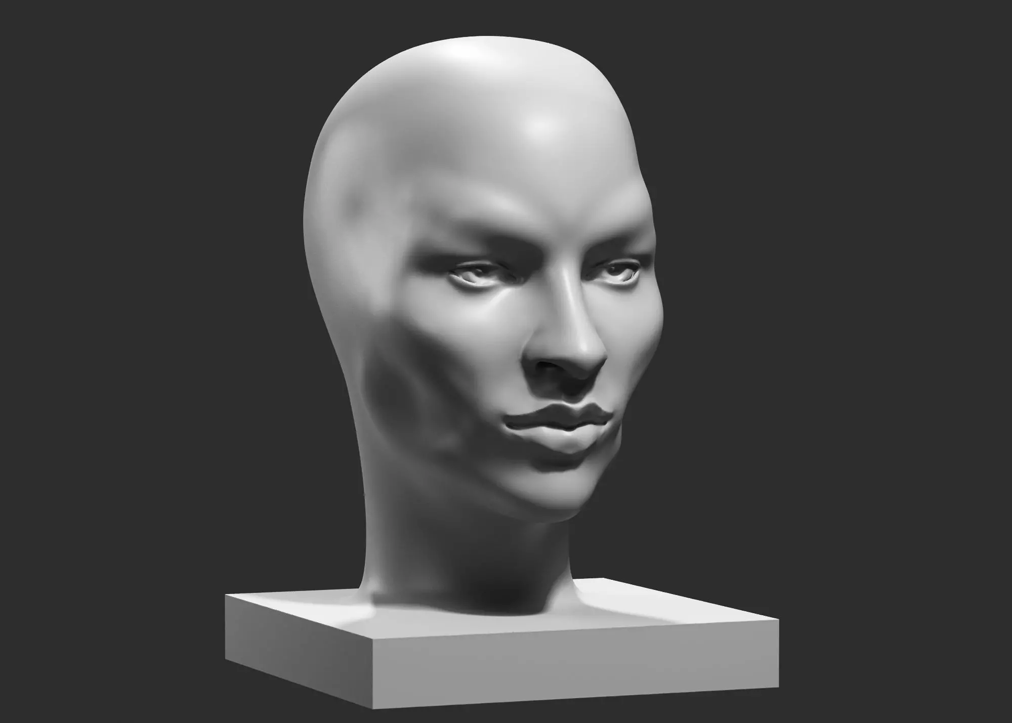 human woman head modern sculpture 3d print model 96 3D print model_0