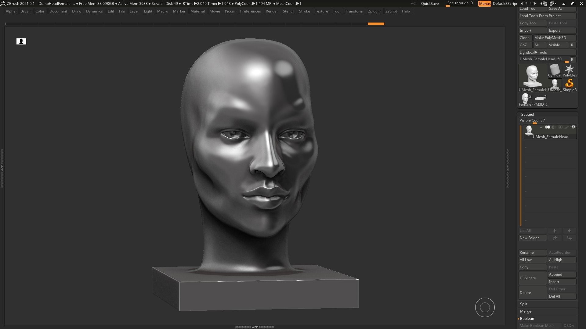 human woman head modern sculpture 3d print model 96 3D print model_3