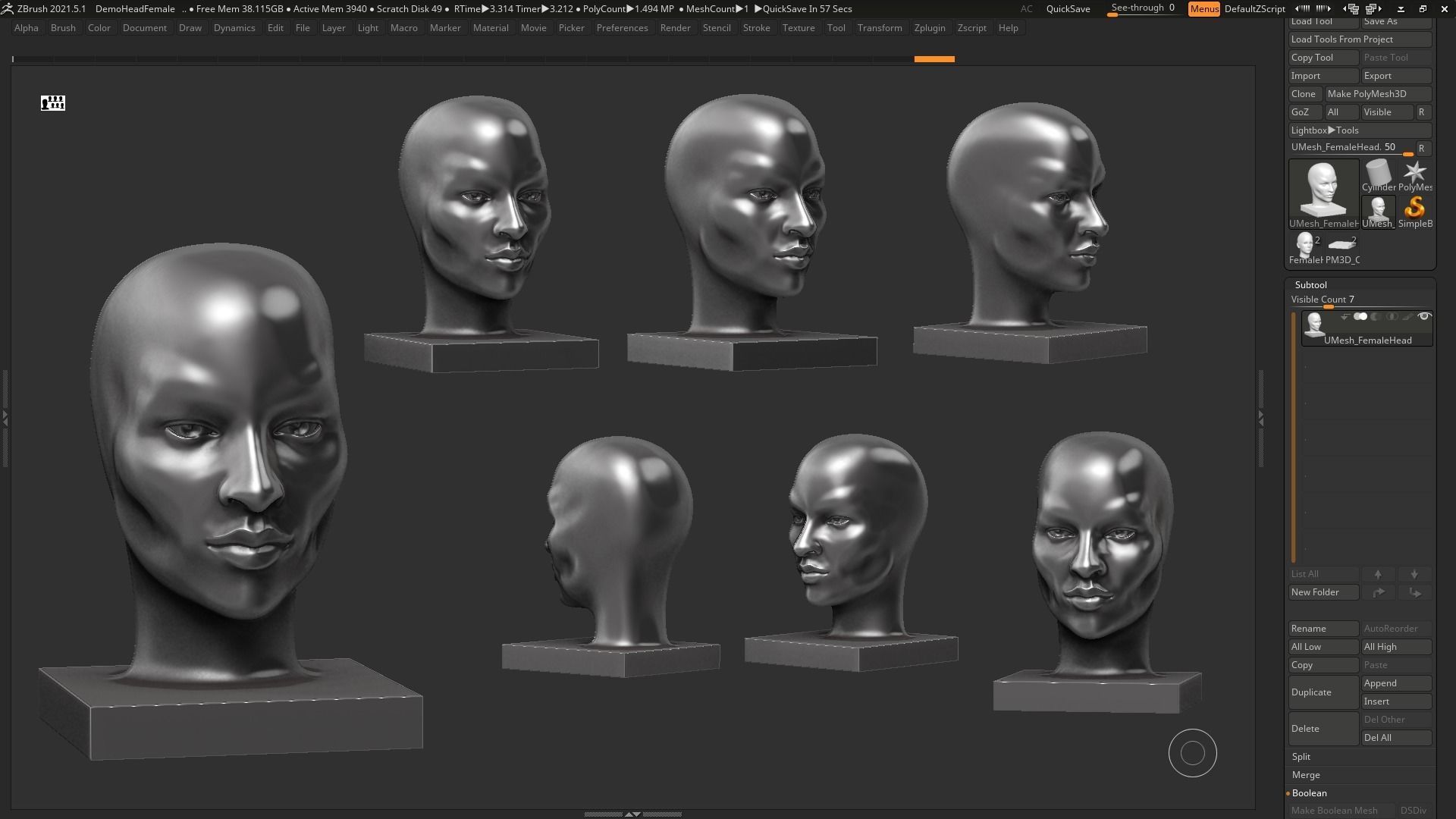 human woman head modern sculpture 3d print model 96 3D print model_5