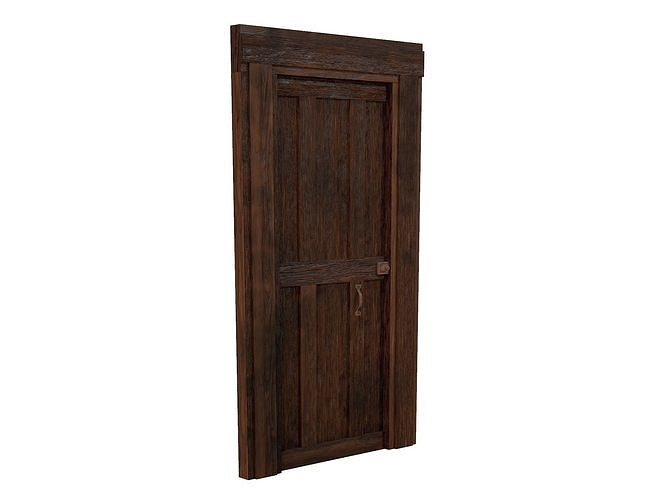 Old Wood Door Low-poly 3D model
