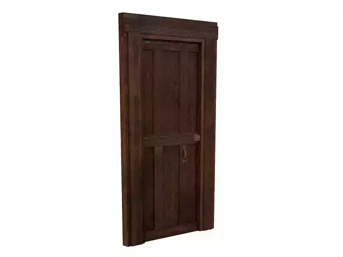 Old Wood Door Low-poly 3D model