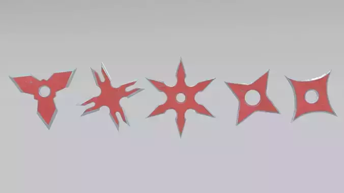 Red Ninja shuriken pack