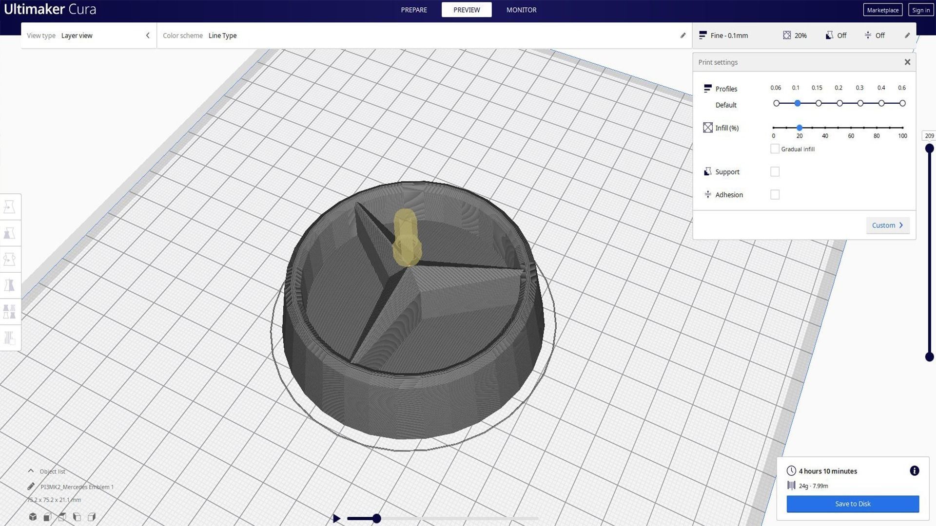 Mercedes-Benz Logo  3D print model_4