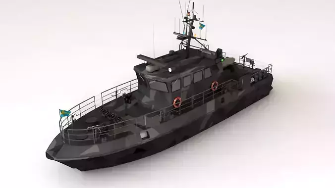 Military Patrol Boat 3D model Low-poly 3D model
