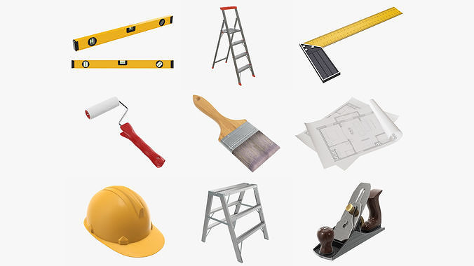 construction tools and accessories 3D Model Collection