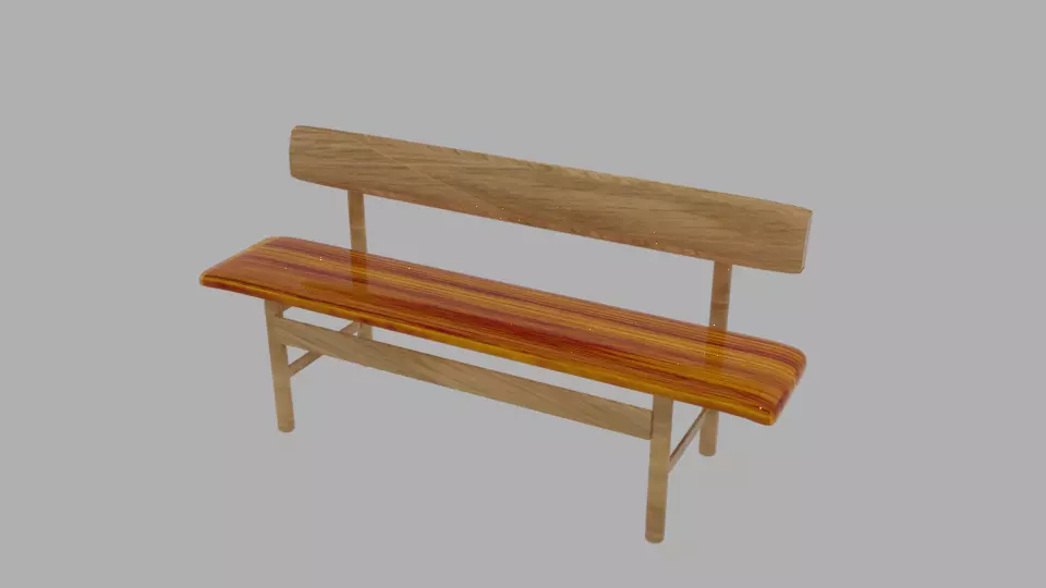 Desk Bench 3D model