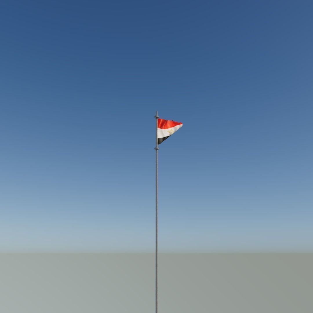 Flag of Egypt Low-poly 3D model_11