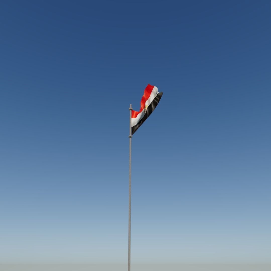 Flag of Egypt Low-poly 3D model_7