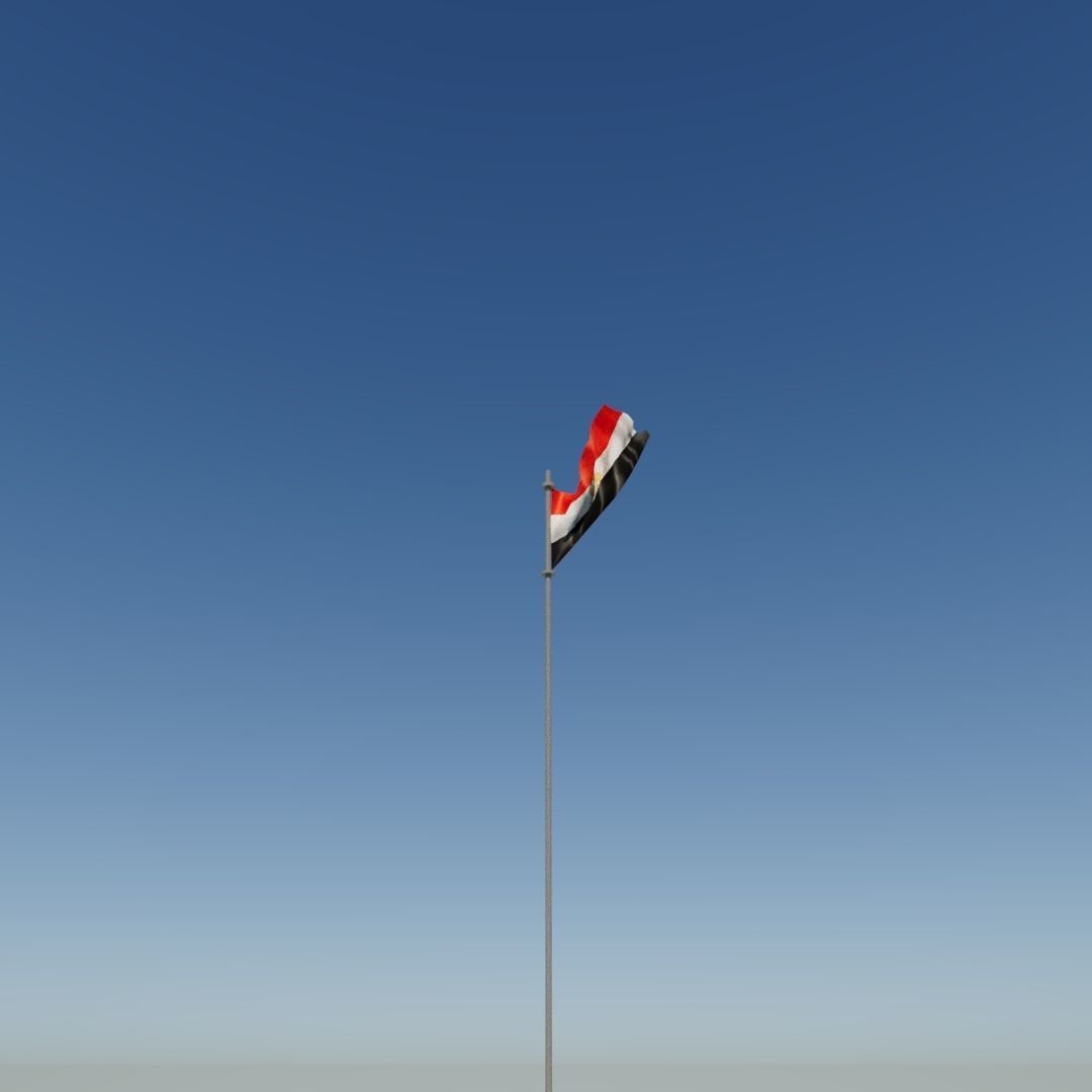 Flag of Egypt Low-poly 3D model_6