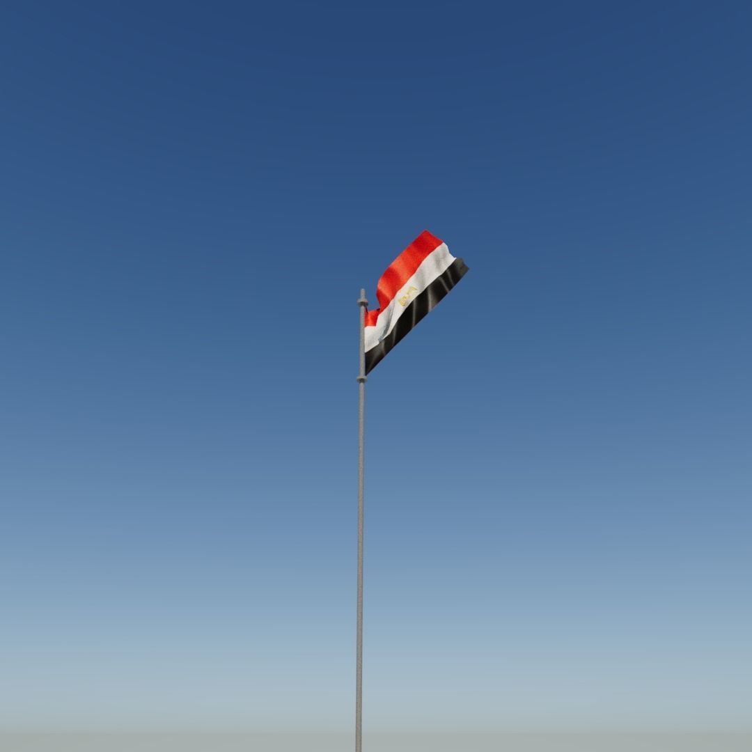 Flag of Egypt Low-poly 3D model_19