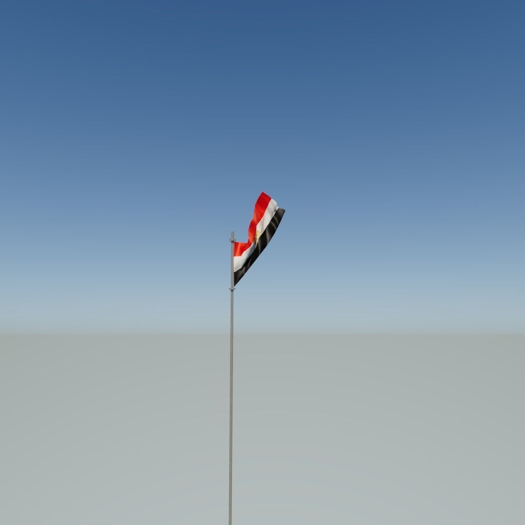 Flag of Egypt Low-poly 3D model_1