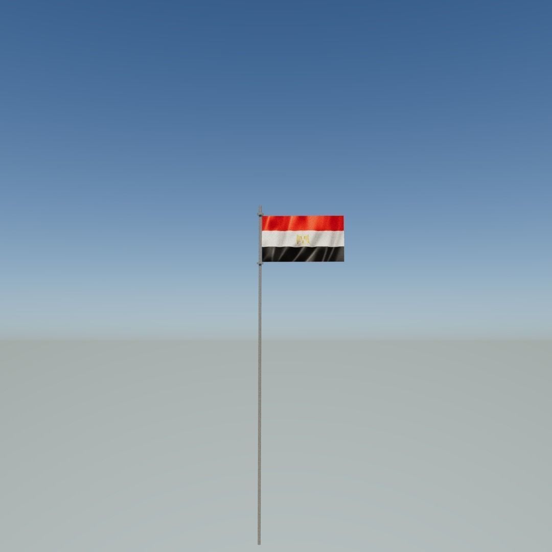 Flag of Egypt Low-poly 3D model_21