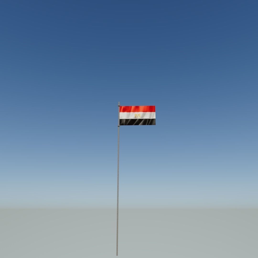 Flag of Egypt Low-poly 3D model_12