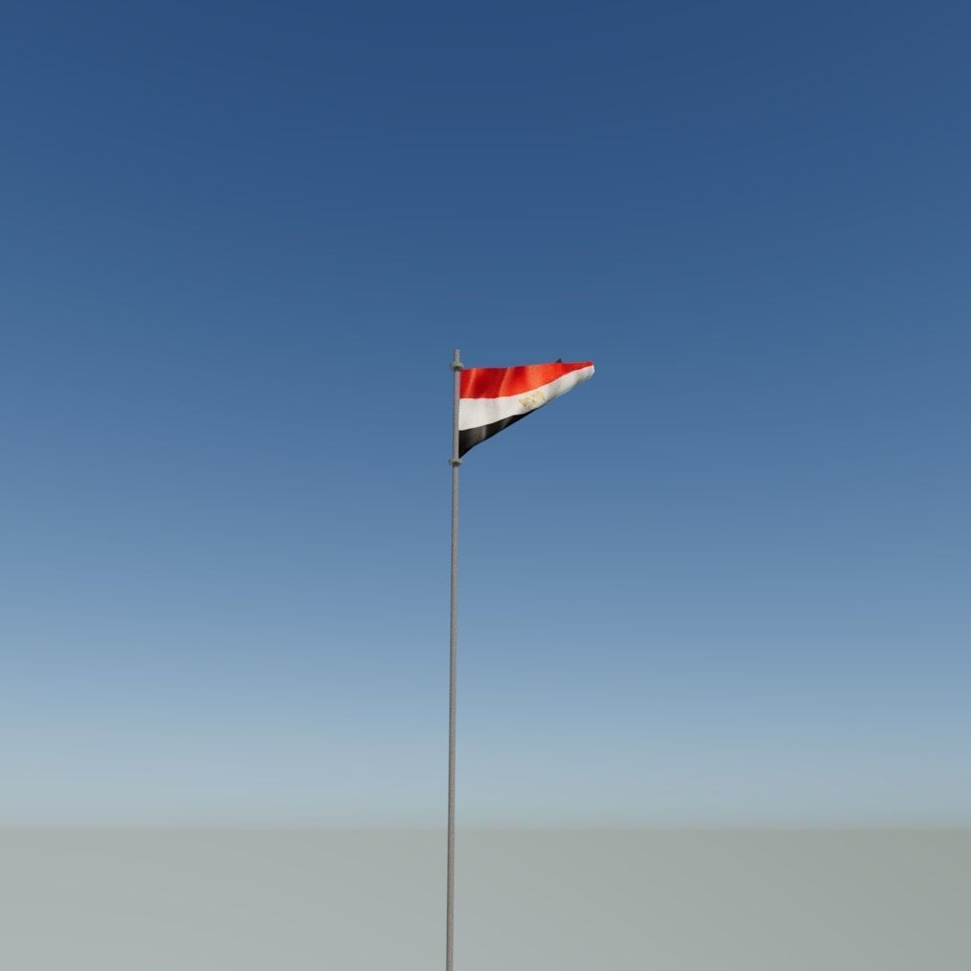 Flag of Egypt Low-poly 3D model_13