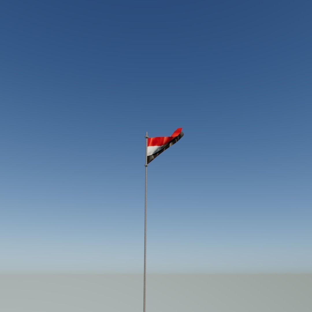 Flag of Egypt Low-poly 3D model_16