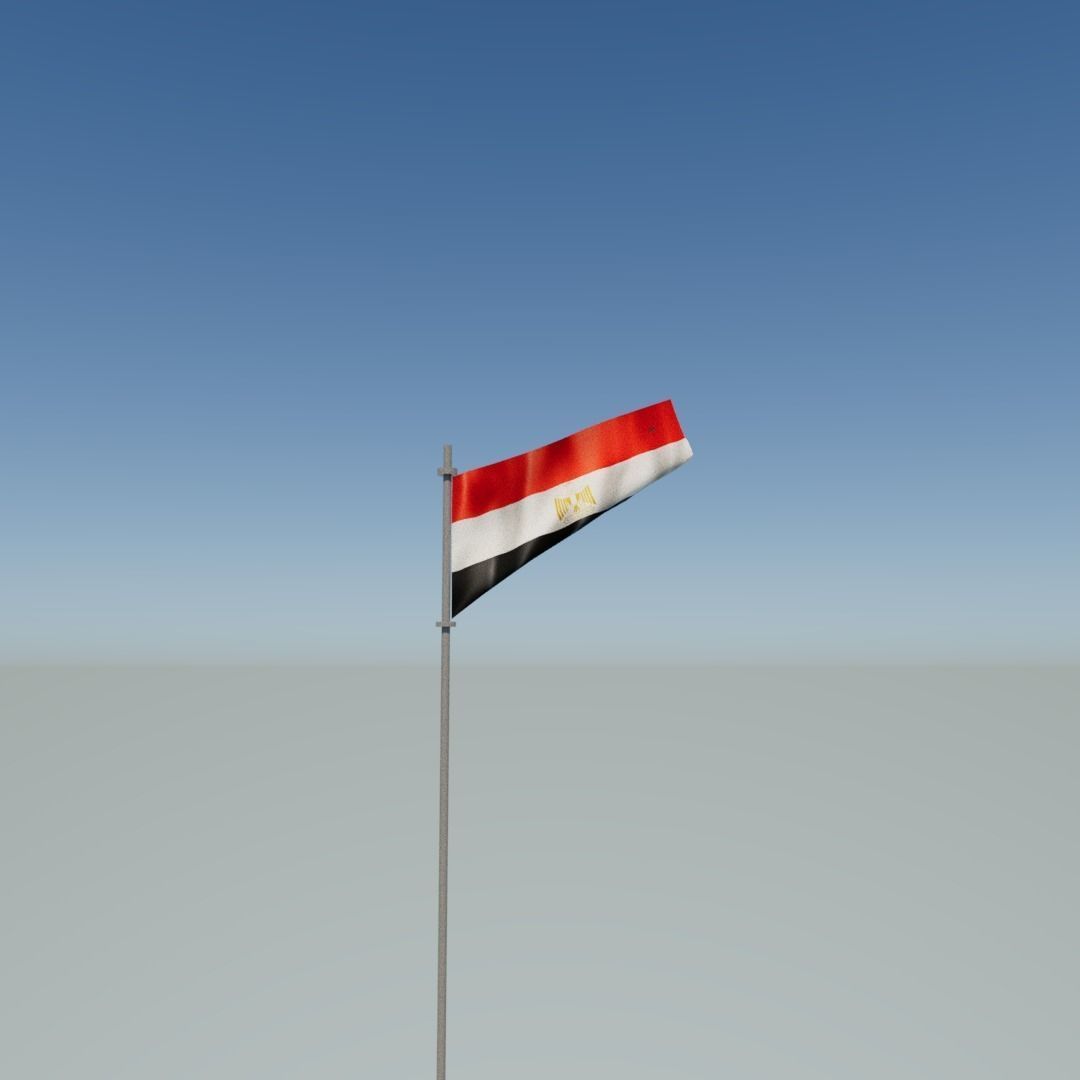 Flag of Egypt Low-poly 3D model_22
