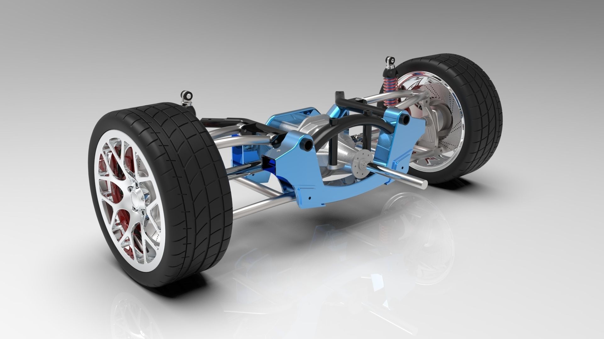 3D Rear Suspension System With Wheel of a Car CGTrader
