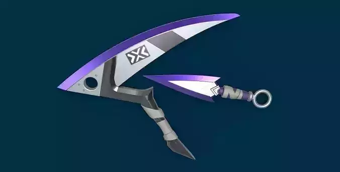 True Damage Akali Kama and Kunai from League of Legends Cosplay  3D print model