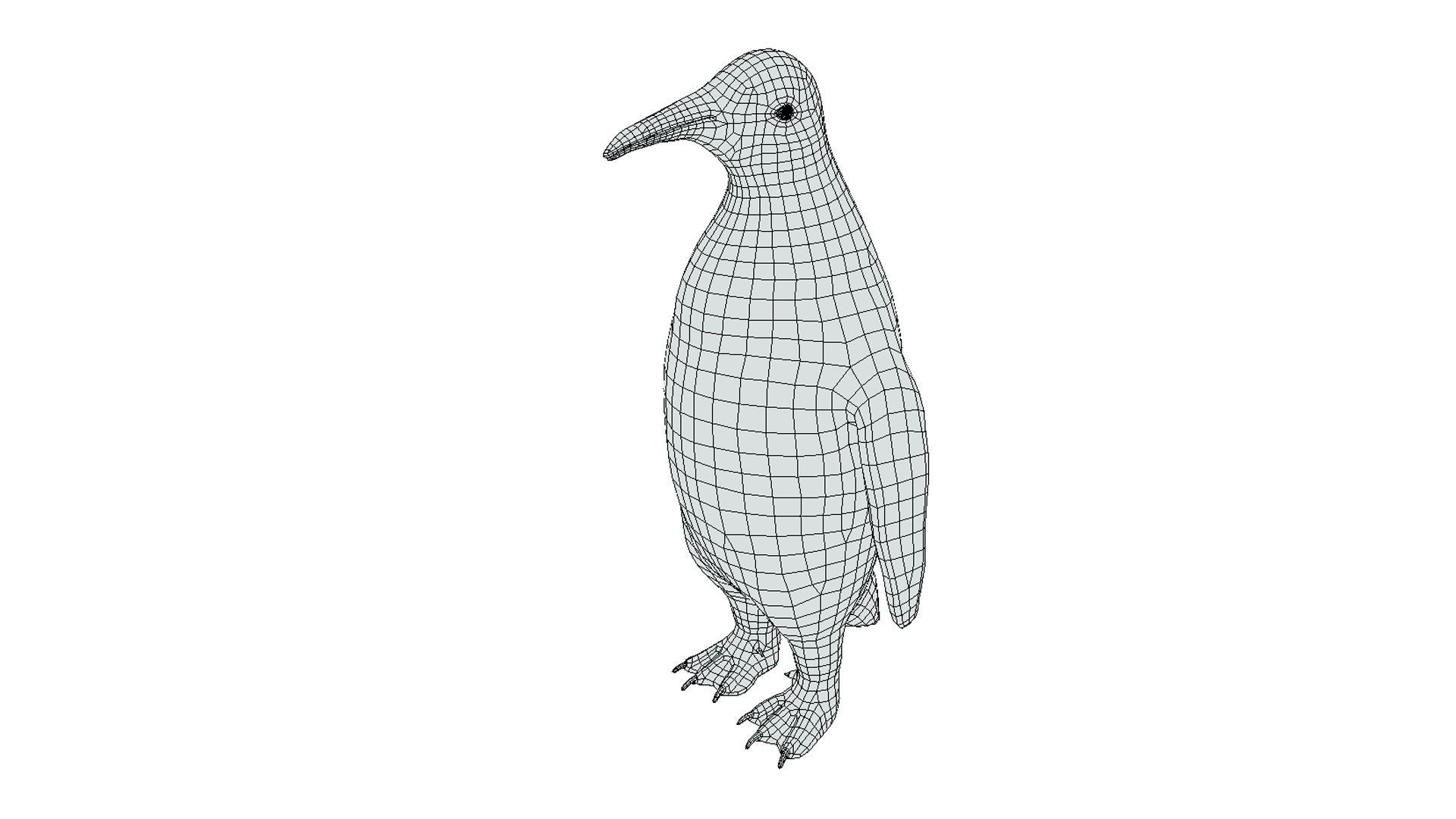 Penguin Low-poly 3D model_2