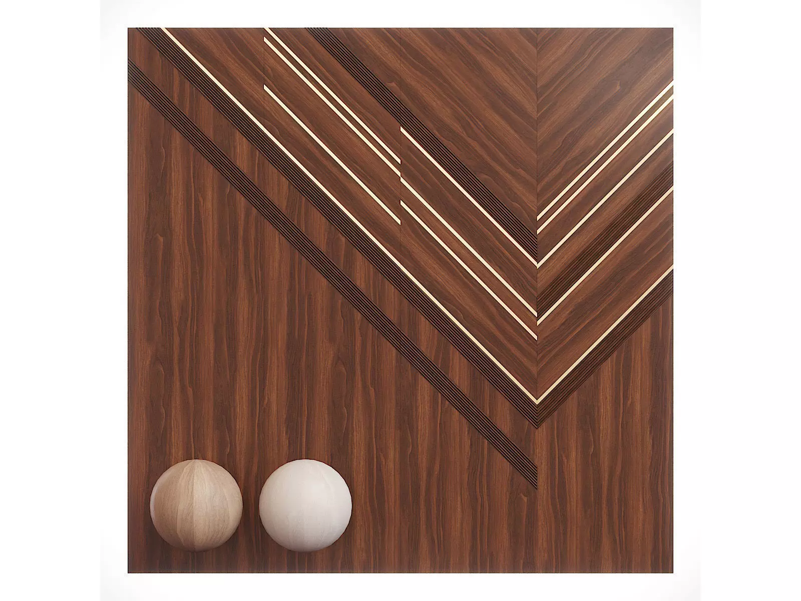 Decorative wood panel 3D model_0
