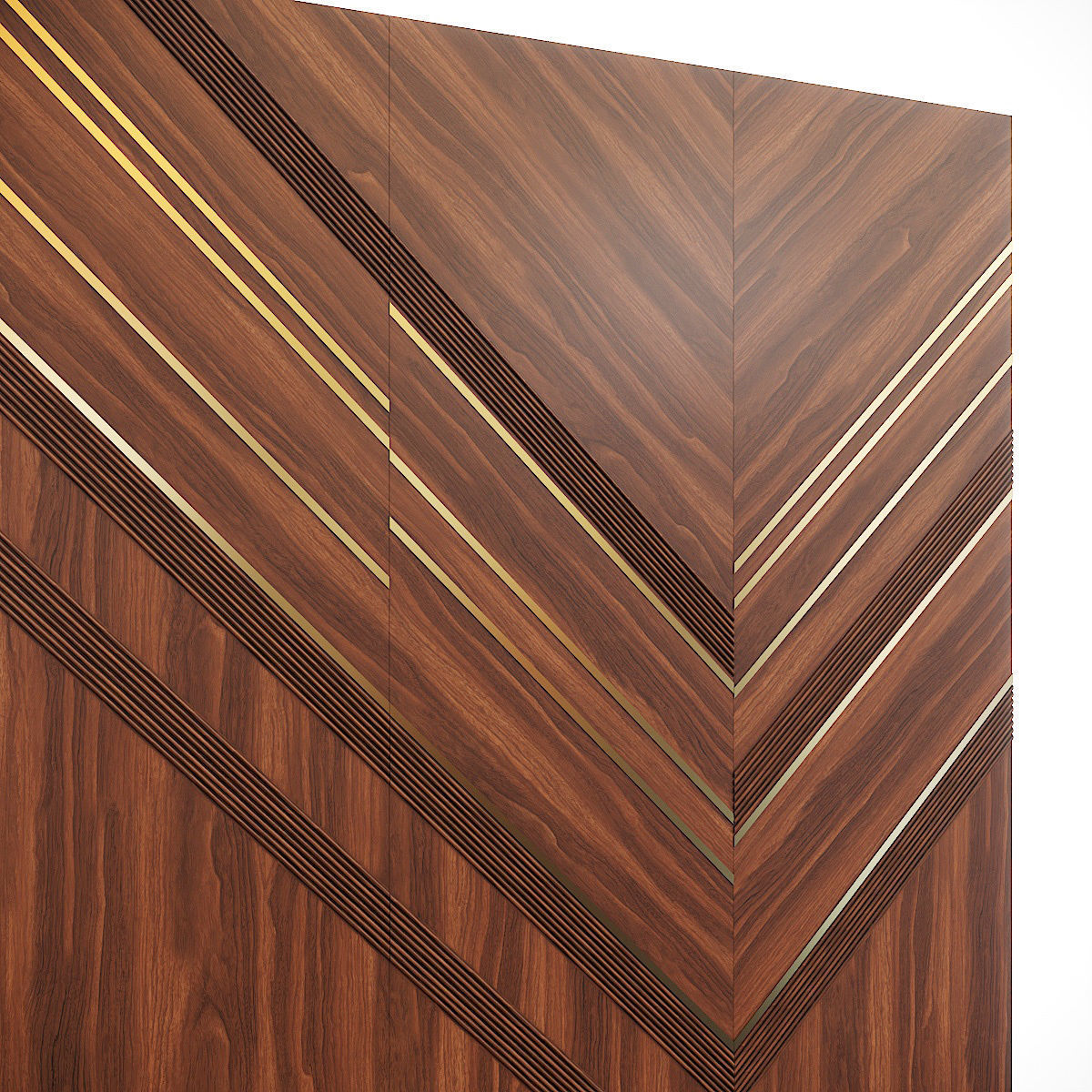 Decorative wood panel 3D model_1