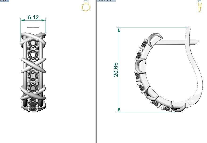 Tiffany Earrings  3D print model_2