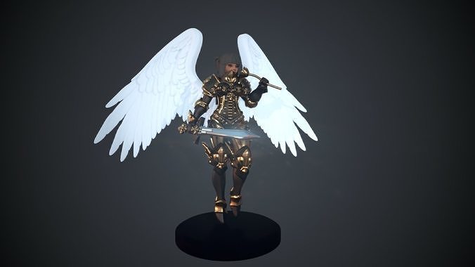 Winged Space nun figurine 3D print model