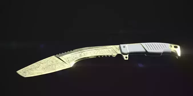 Kukri knife high-poly and Low-poly 3D model