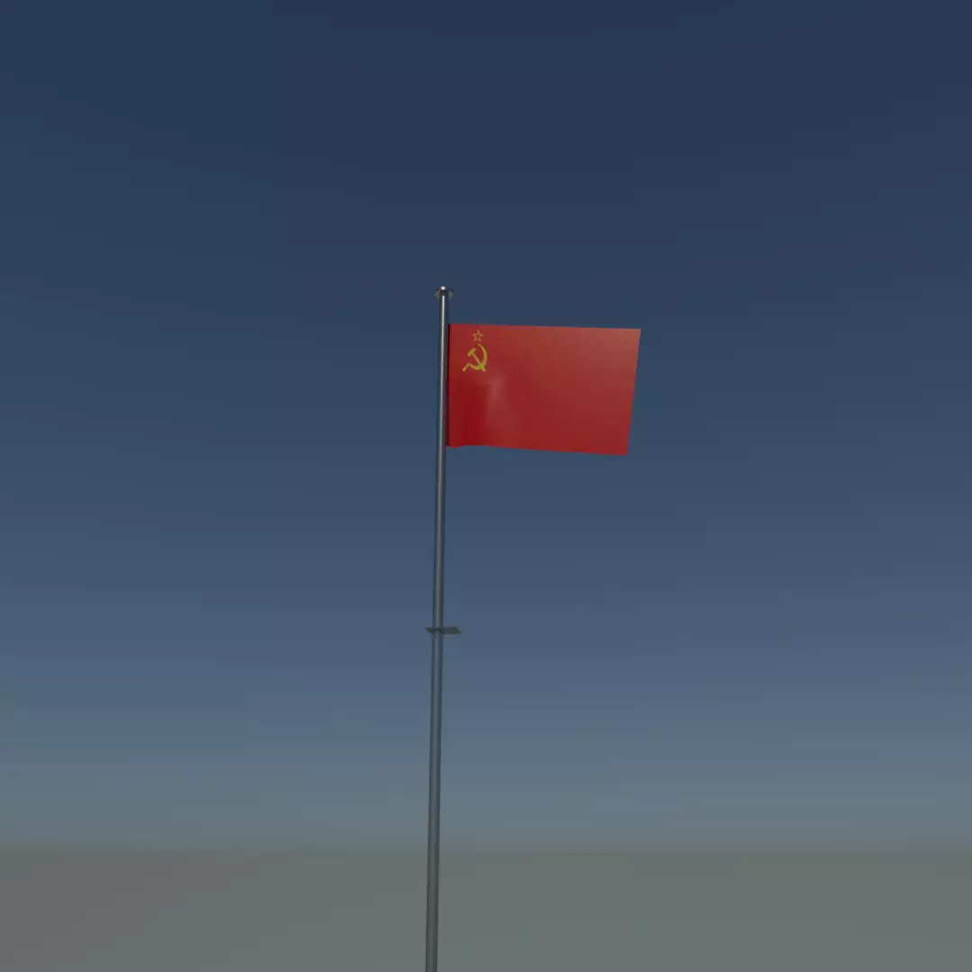 Soviet union flag Low-poly 3D model