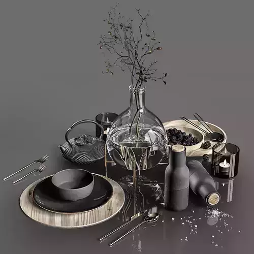 Table setting in black colors 2