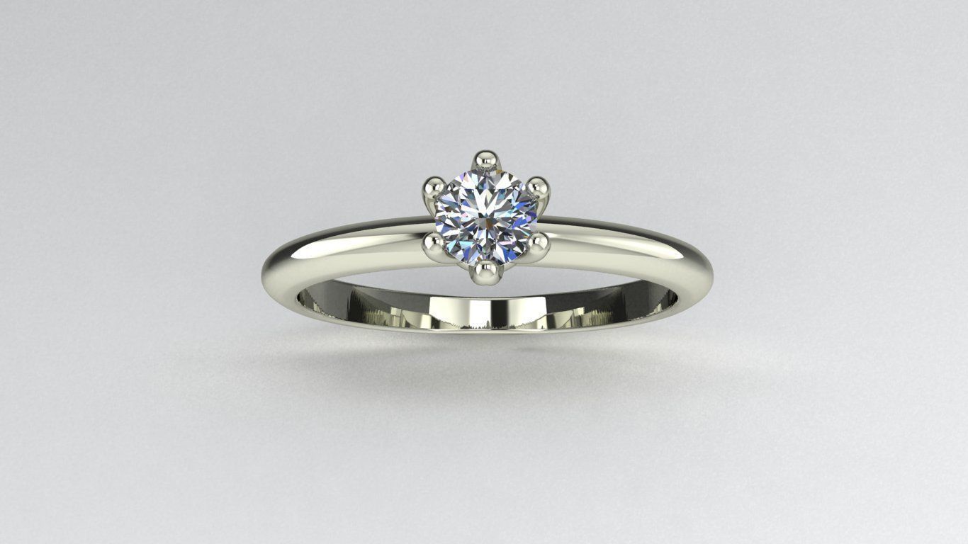  Tiffany style engagement ring 3D print model_5