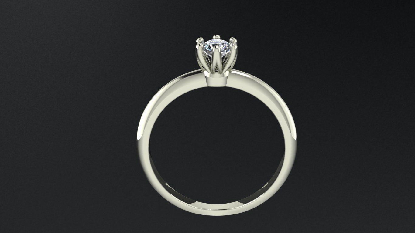  Tiffany style engagement ring 3D print model_4