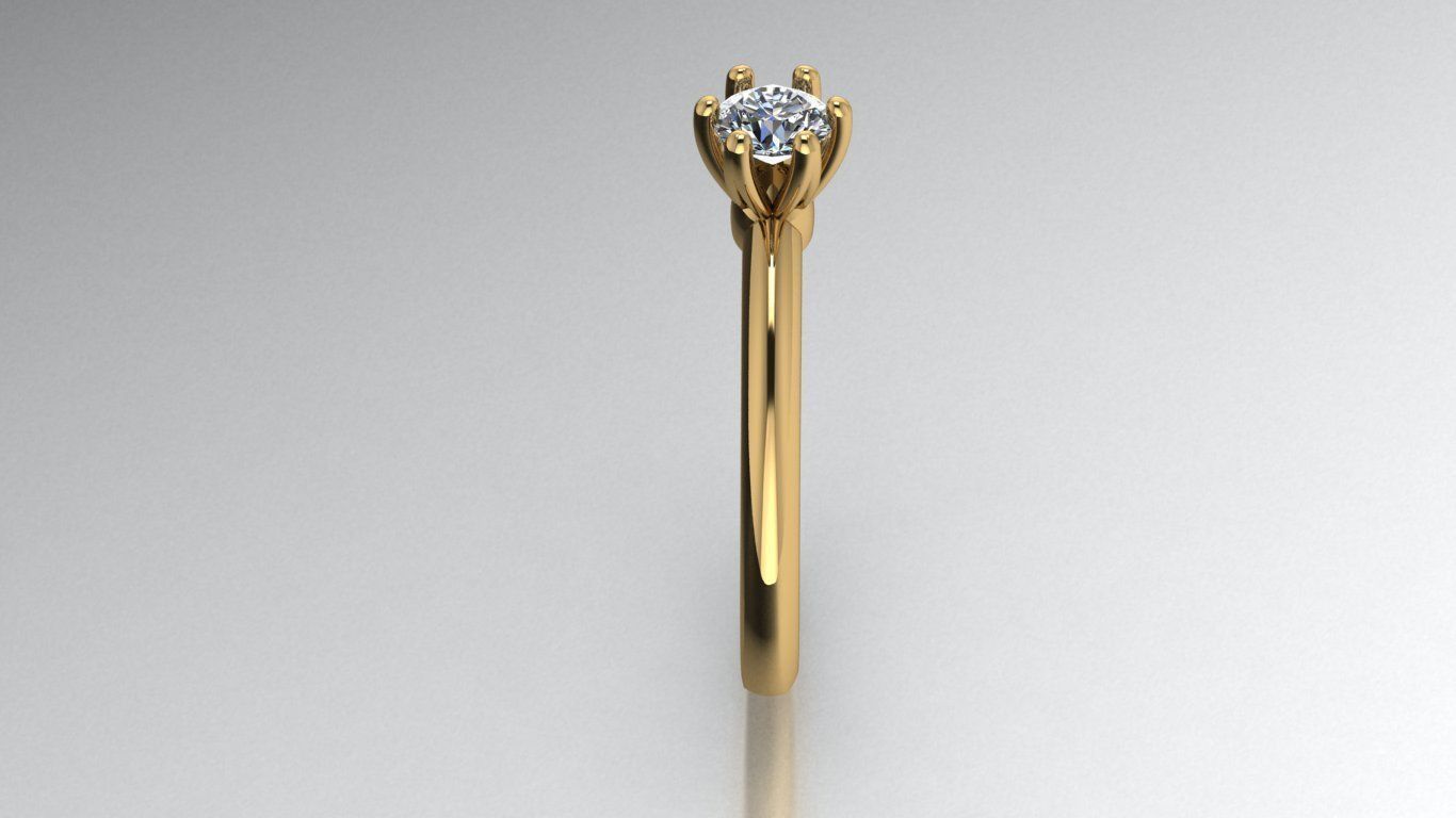  Tiffany style engagement ring 3D print model_7