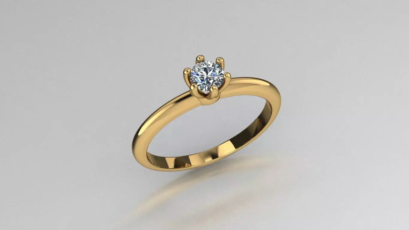  Tiffany style engagement ring 3D print model_0