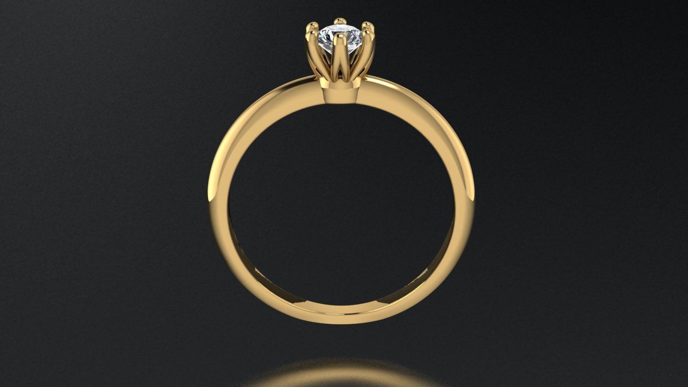  Tiffany style engagement ring 3D print model_2