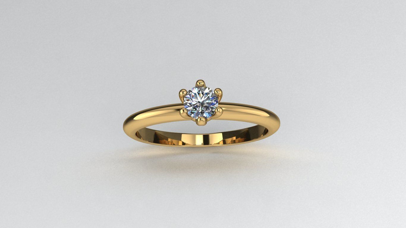  Tiffany style engagement ring 3D print model_1