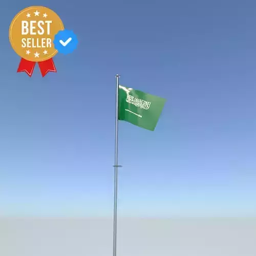 Saudi arabia flag Low-poly 3D model