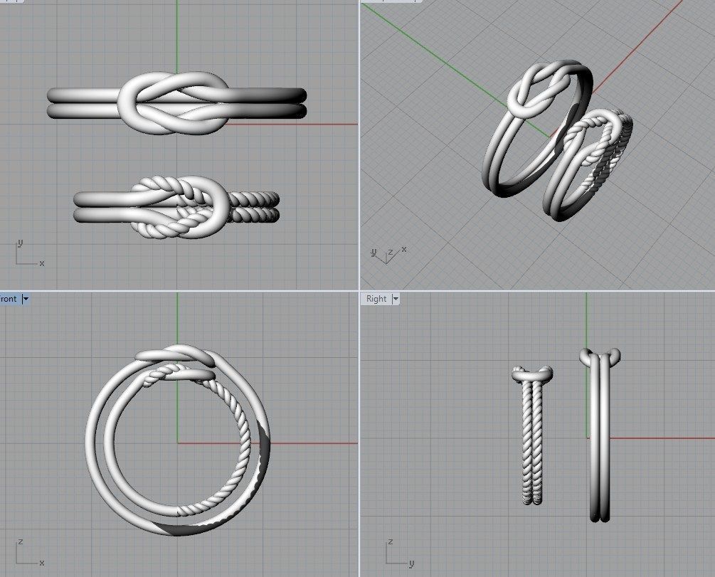 two rings ready for 3d print 3D model 3D printable | CGTrader