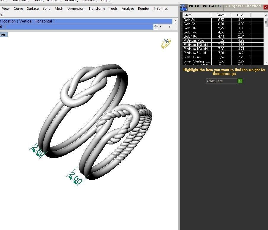 two rings ready for 3d print 3D model 3D printable | CGTrader