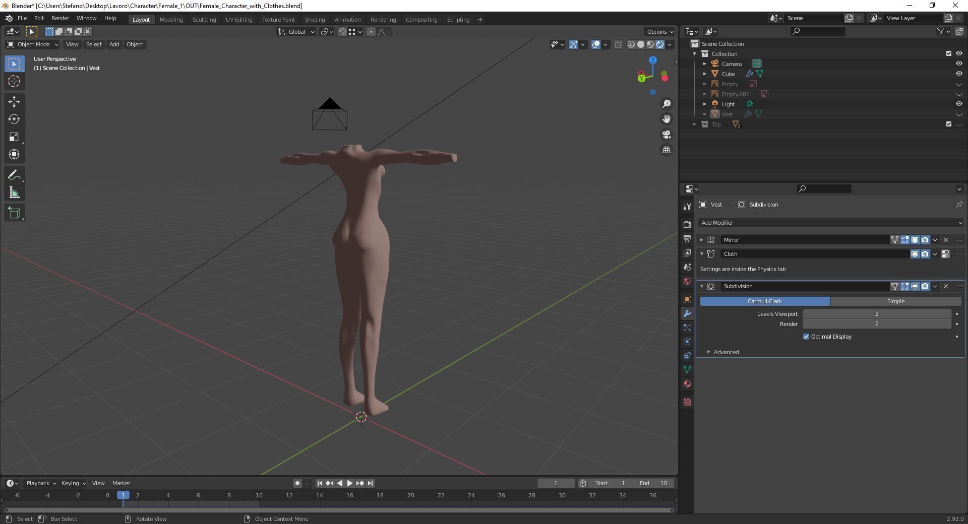 Female Character with Clothes and Material Low-poly 3D model_14