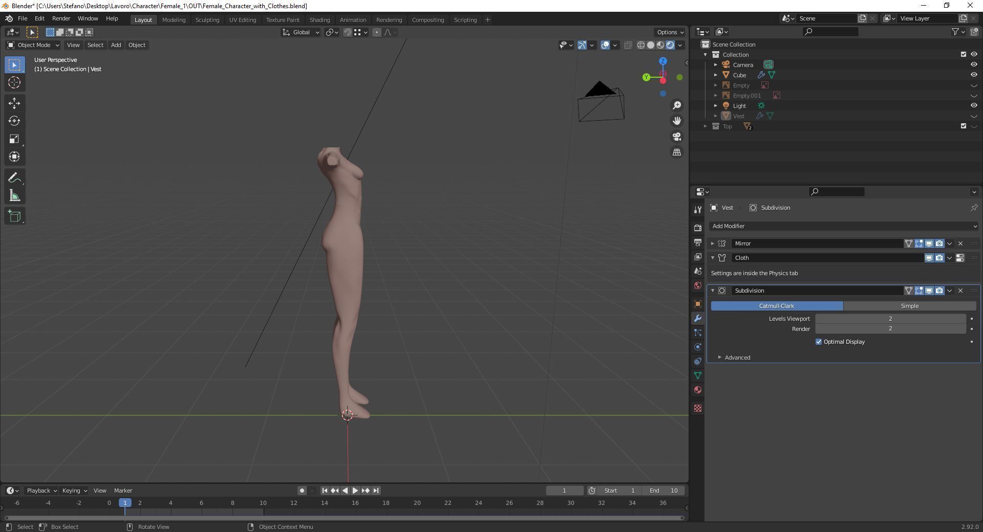 Female Character with Clothes and Material Low-poly 3D model_15