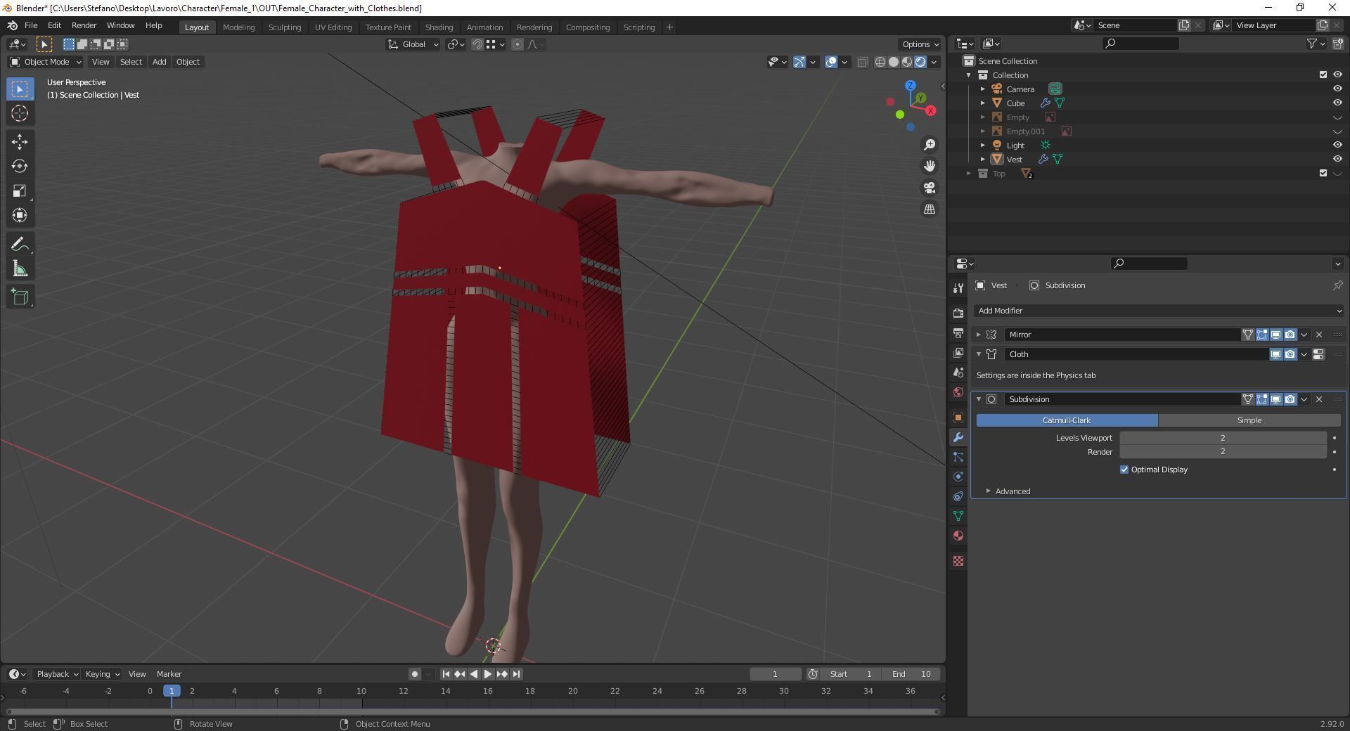 Female Character with Clothes and Material Low-poly 3D model_11