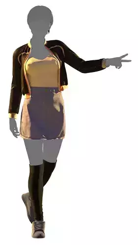STYLIZED jacket SET Low-poly 3D model