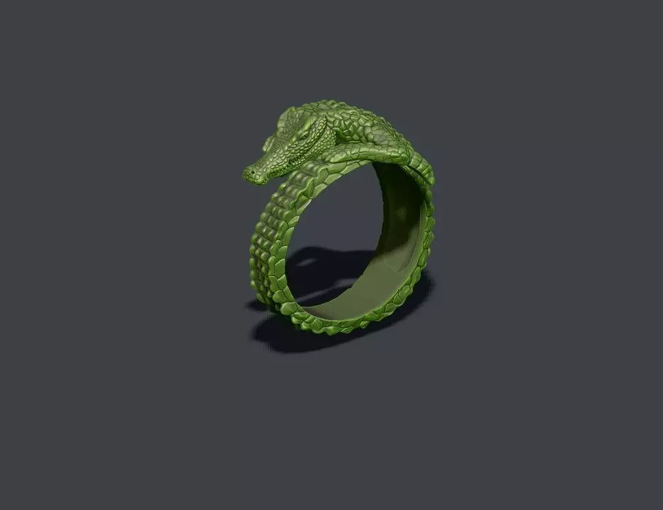 Crocodile ring 3D print model