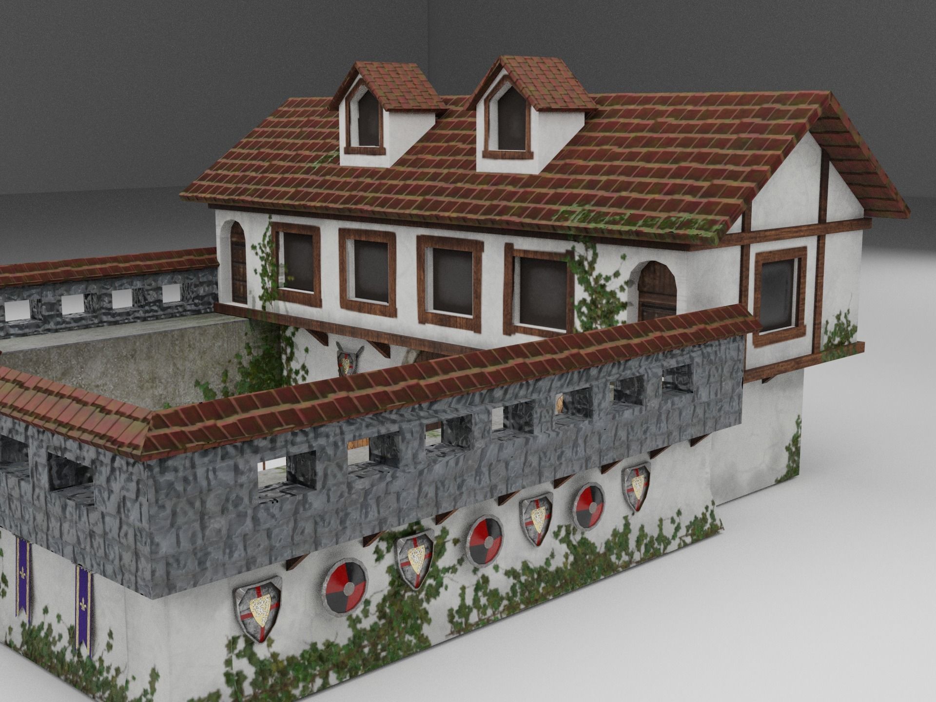 Warrior Barracks Level 10 3D model_6