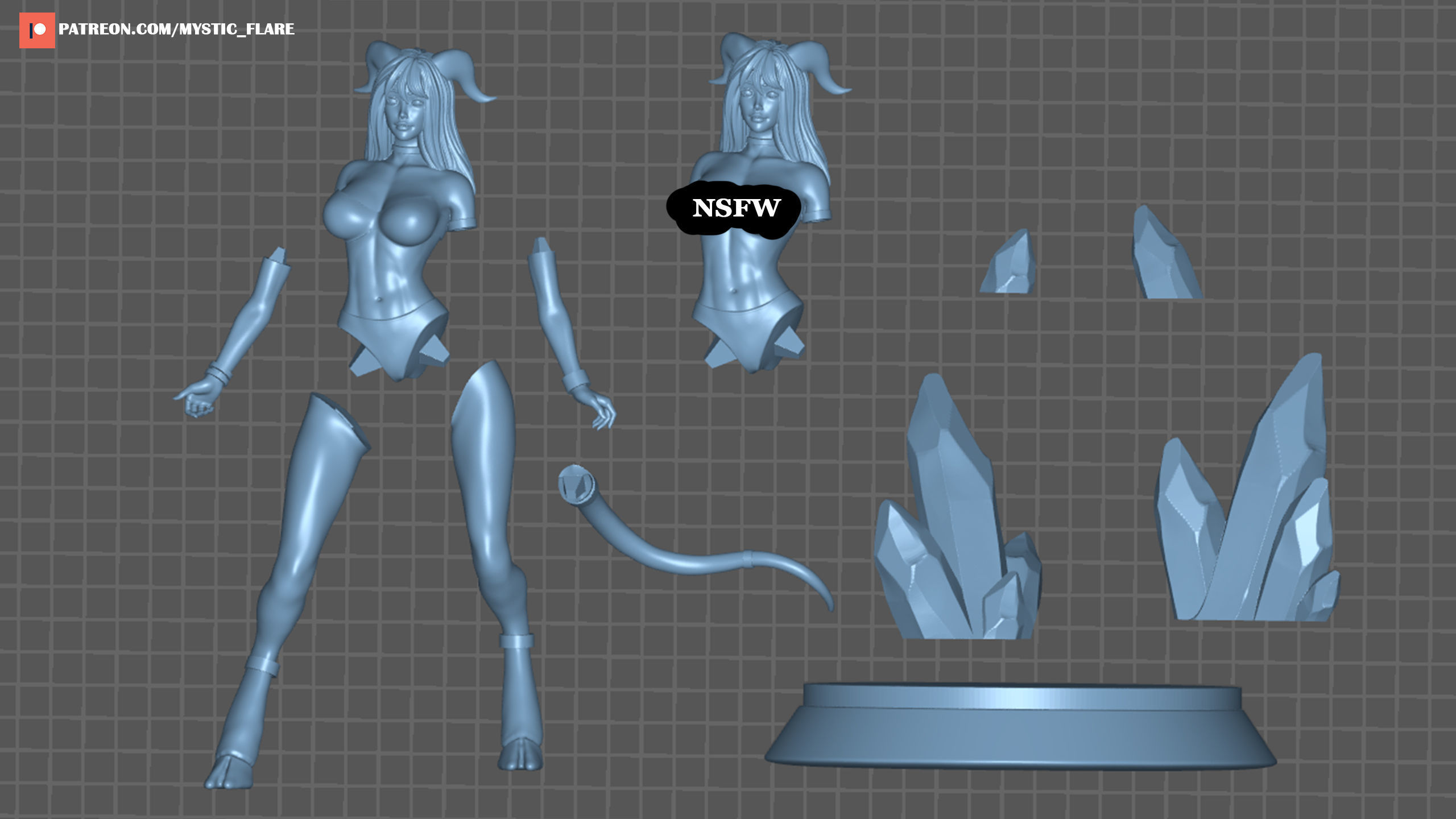 Draenei Girl 3D print model_6