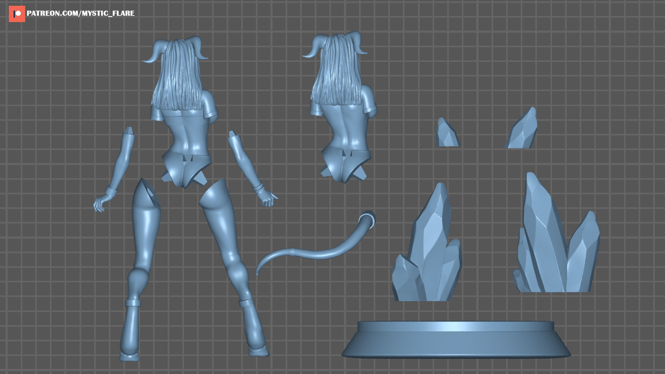 Draenei Girl 3D print model_7