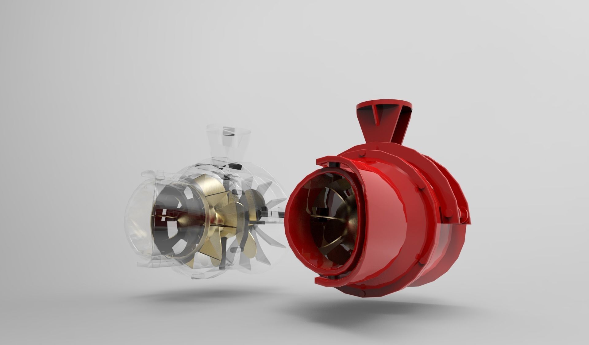 Water Jet Engine propeller 3D model_5